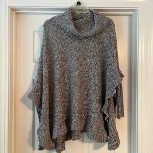 ALYA ruffled cowl neck sweater poncho, S/M